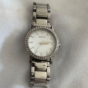 DKNY Metallic Watch with Crystal Details